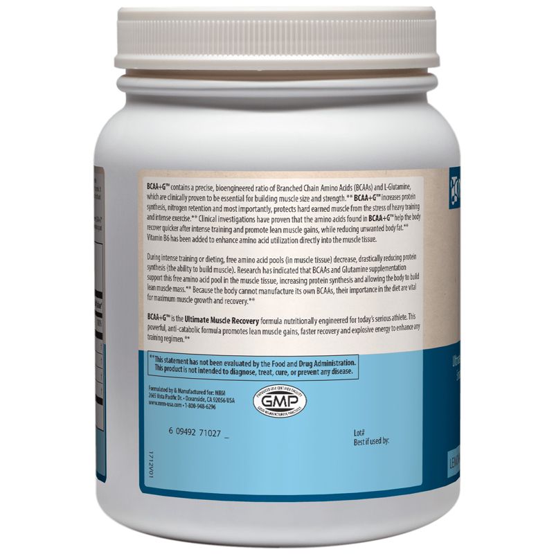 MRM BCAA+G 1000, Lemonade, 2.2 lbs (1,000 g), Sports Nutrition Supplements