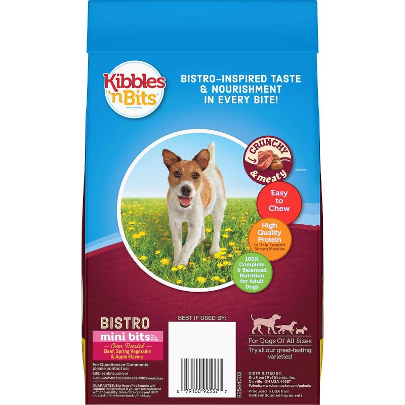 Kibbles 'n Bits Bistro Mini Bits Beef, Spring Vegetable & Apple Flavors Small Breed Adult Complete & Balanced Dry Dog Food - 3.5lbs