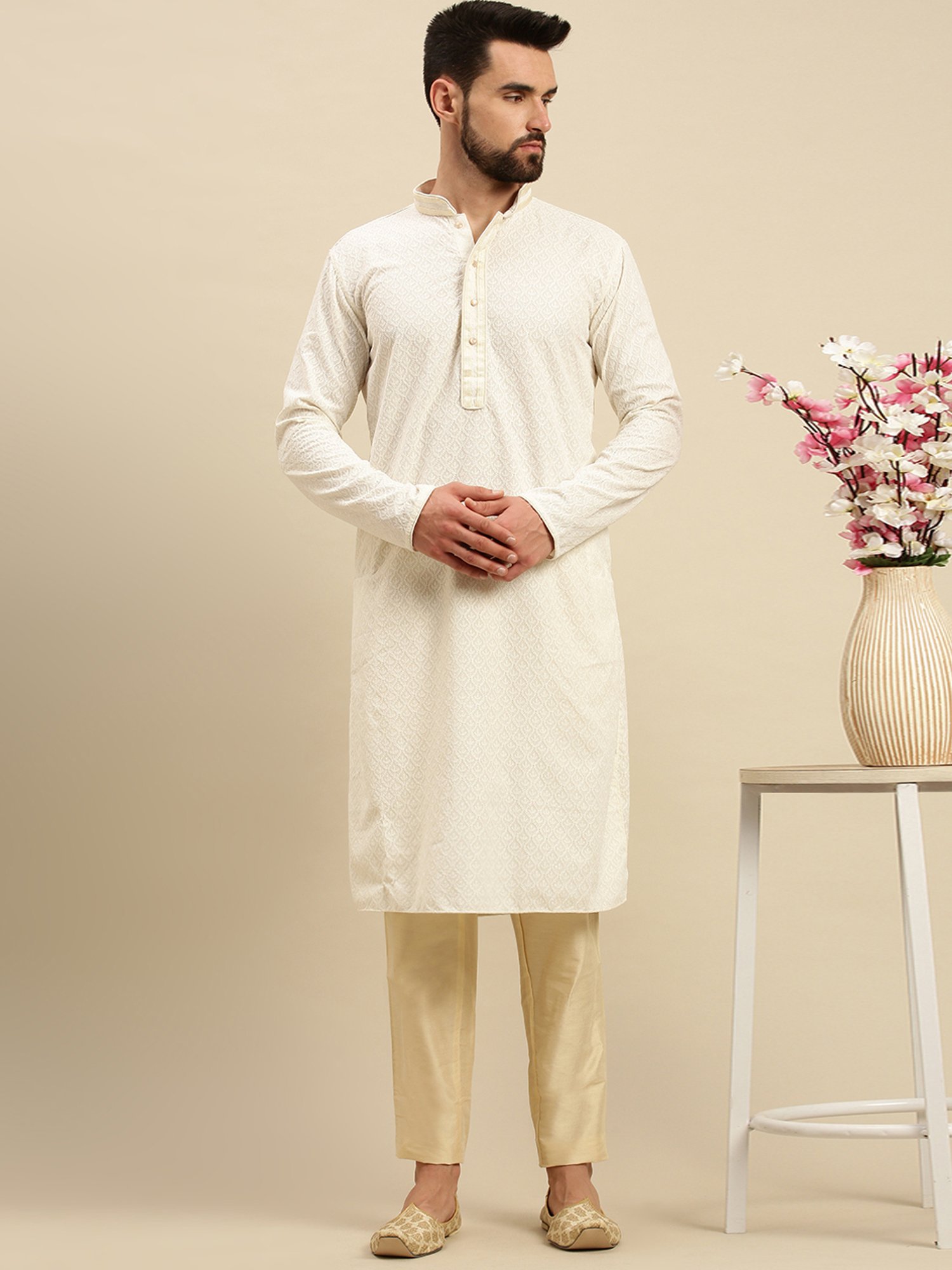 Sanwara Beige Regular Fit Pants