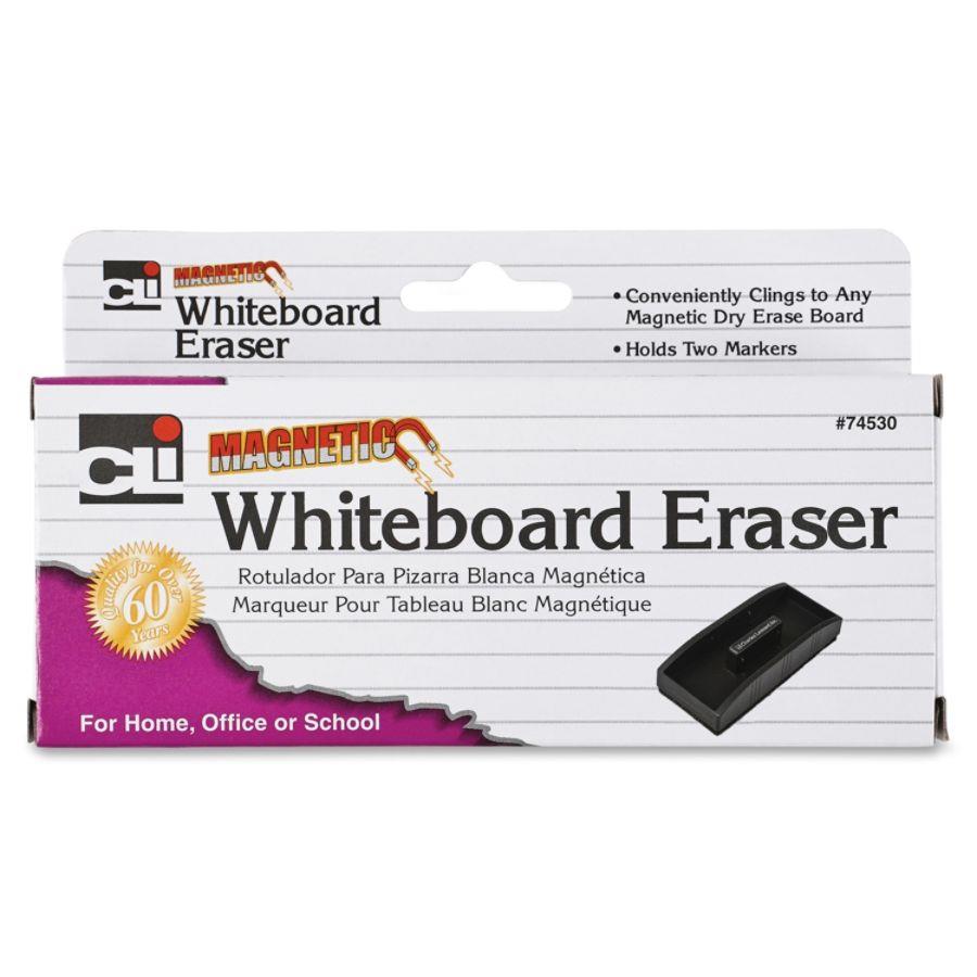 Charles Leonard, Inc White Board Eraser Magnetic 2"x5" Marker Holder Black 74530