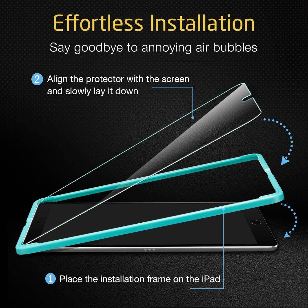 ESR Screen Protector for iPad Air 3 2019/iPad Pro 10.5,[Free Installation Frame][Scratch-Resistant]9H Hardness HD Clear Premium Tempered Glass Screen Protector for iPad Air 3 2019/iPad Pro 10.5,2 Pack