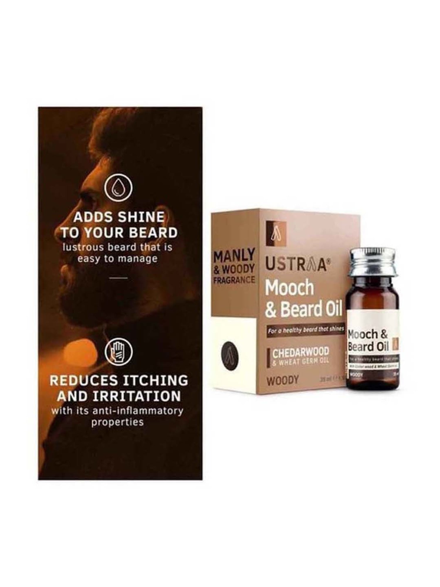 THE REAL MAN Beard Growth Oil 100 Percent Organic Beard & Moustache Hair Growth Oil - 50 ml