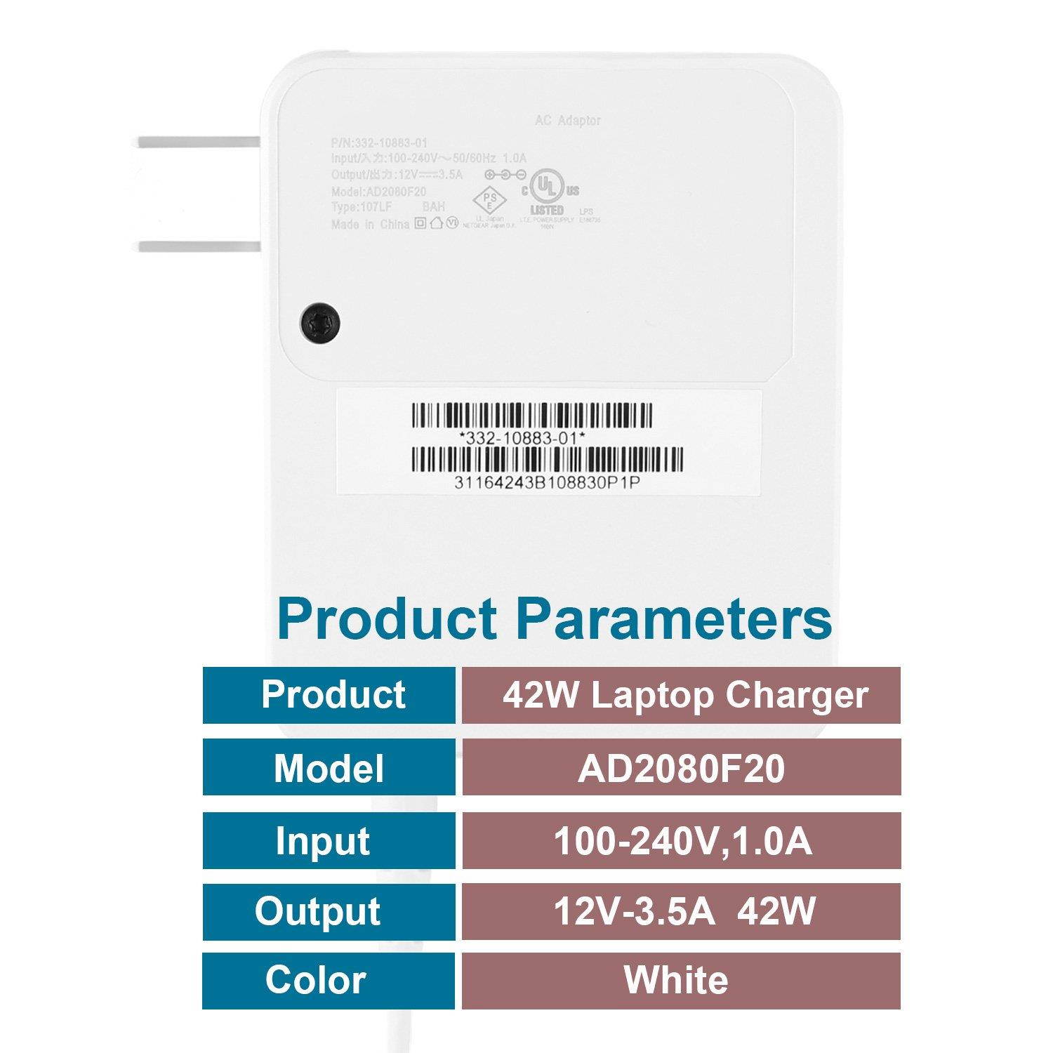 Juyoon 12V Charger ac adapter for Netgear Orbi WiFi System AC3000 AC2200 RBK53 RBK43 RBK20 RBW30 RBK50 RBK40 RBK30 RBK23, eero Home WiFi System A010101 A010201 A010301