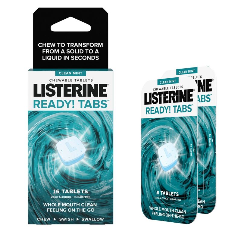 Listerine Ready Clean Mint Flavor Chewable Tablets - 16ct