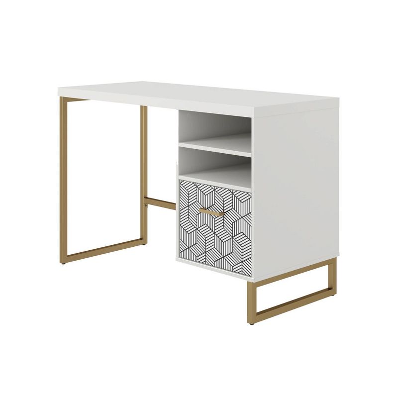 Scarlett Single Pedestal Desk White - CosmoLiving by Cosmopolitan