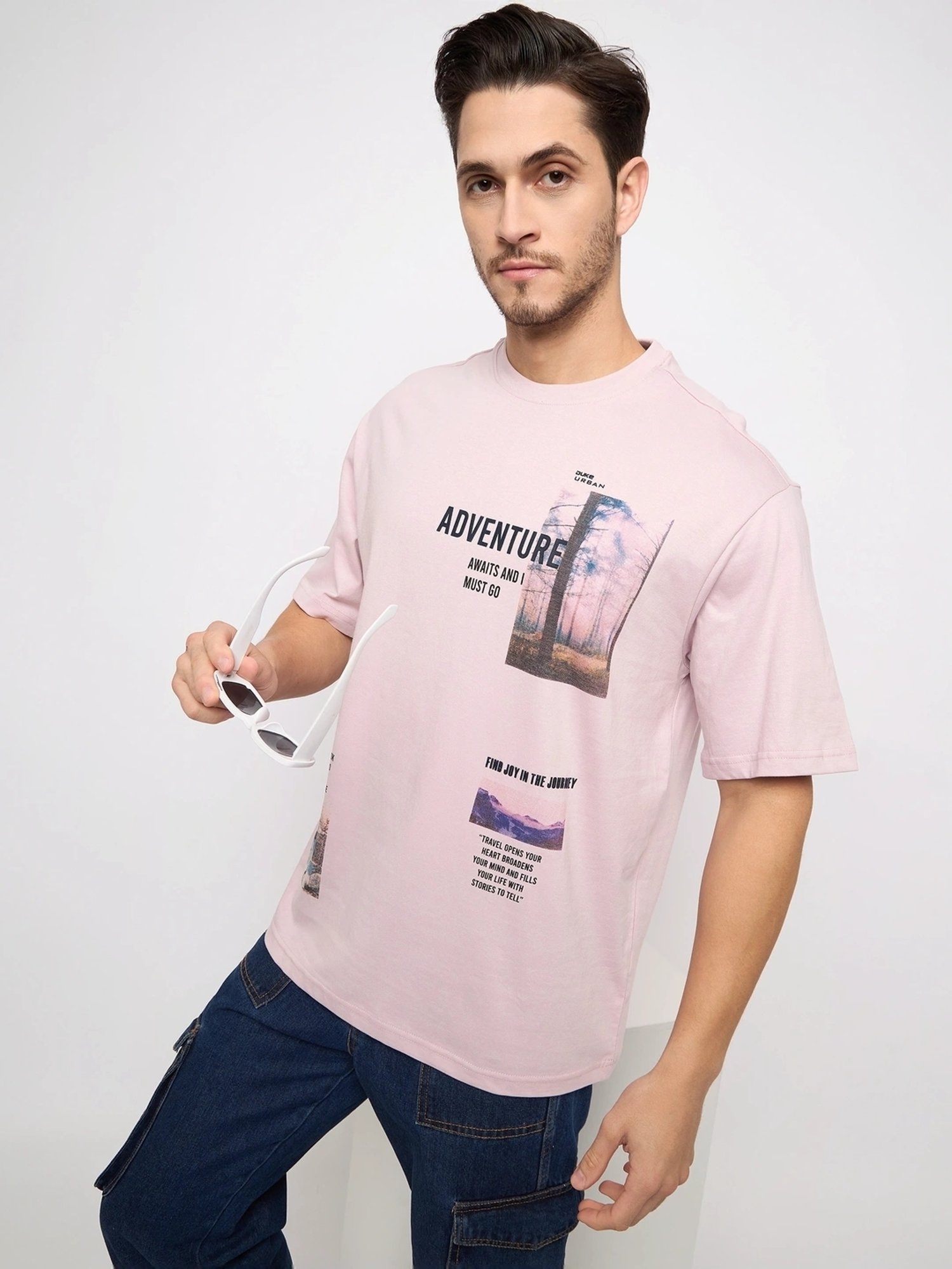 Duke Lilac Loose Fit Printed T-Shirt