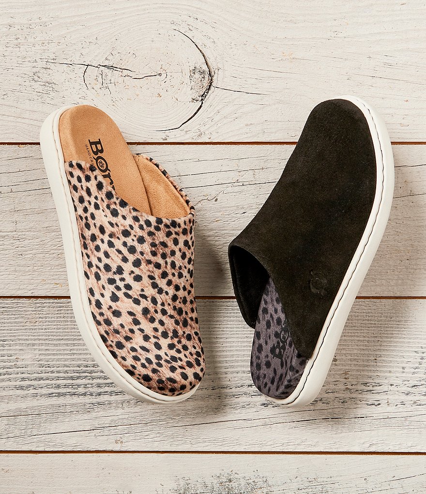 Born Zen Cheetah Print Fabric Mule Slides