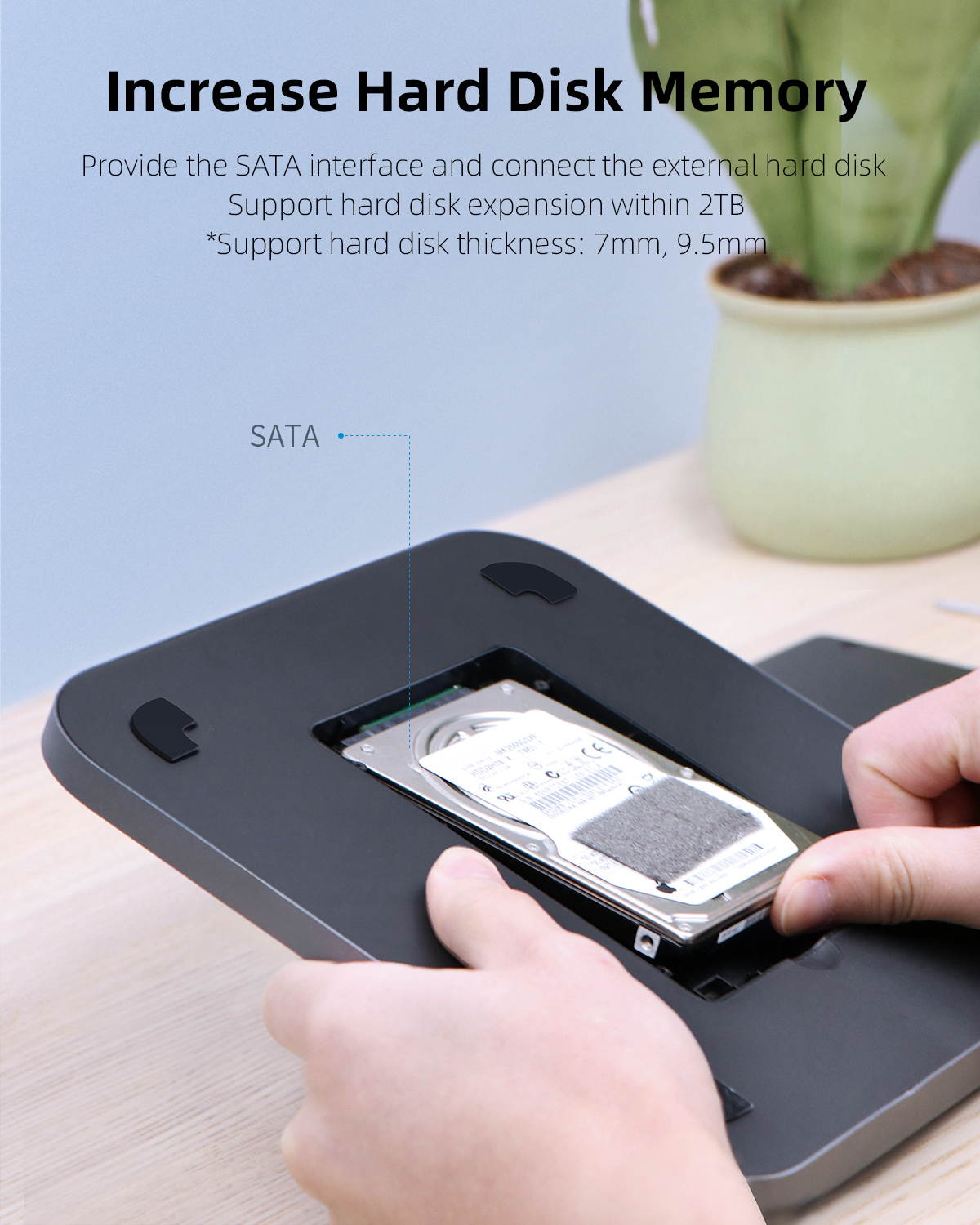 USB-C Hub with Hard Drive Adapter, Hagibis Type-C Docking Station & Stand for Mac Mini M1 with SATA, USB 3.0, SD/Micro SD Card Reader and USB 2.0 Ports Compatible with 2020 & 2018 Mac Mini MacBook