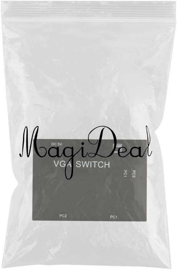 MagiDeal 2 Port VGA Switch Box 2-in 1-Out Vedio Selector Adapter for LCD TV Monitor