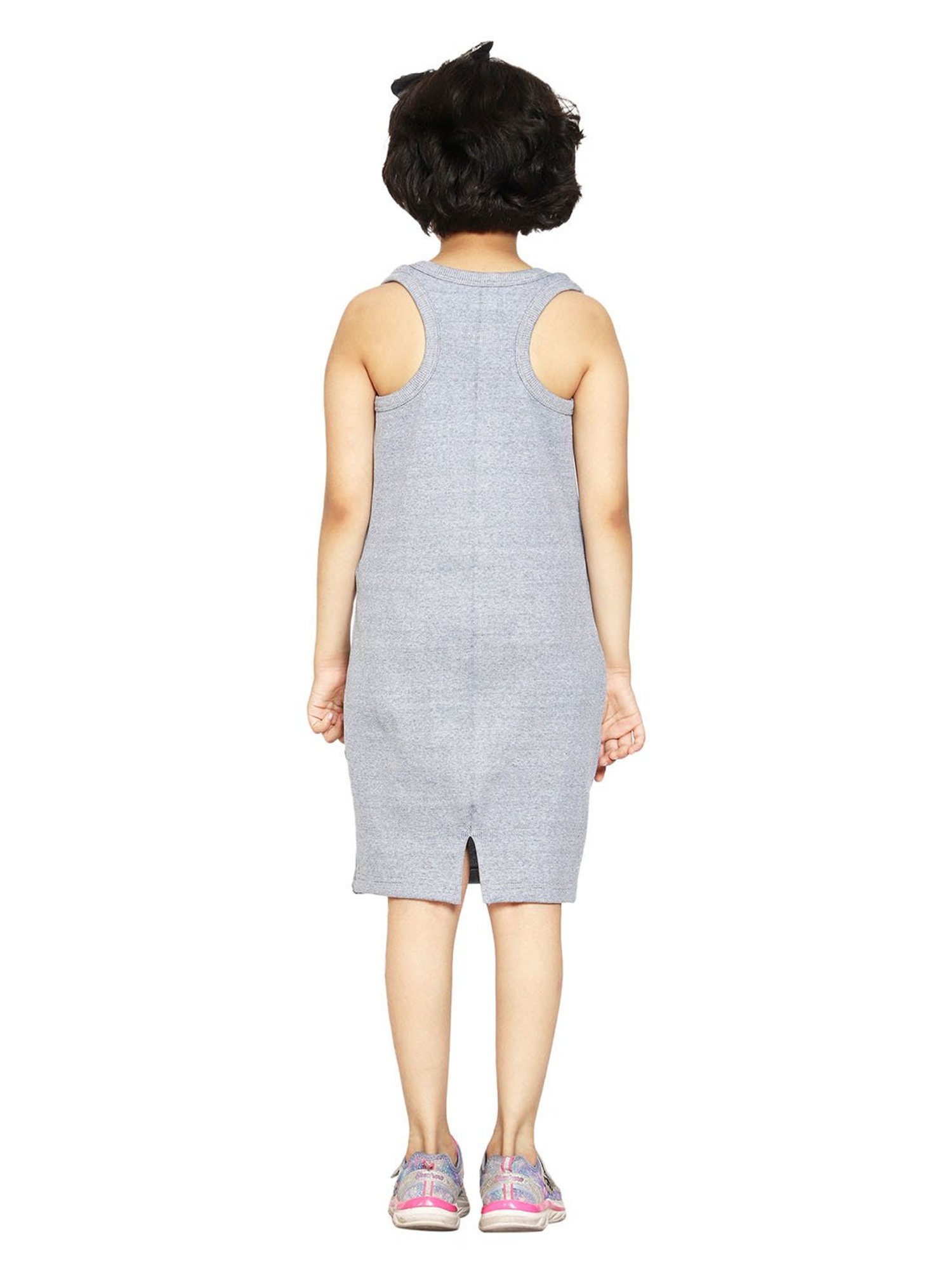Kiddopanti Kids Grey Solid Dress