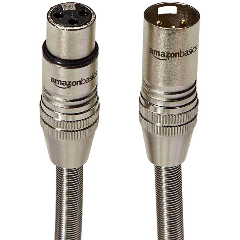 3 Pin Microphone Cable 6 Feet Silver