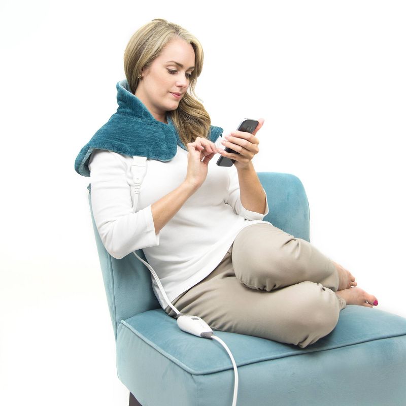 Pure Enrichment PureRelief Neck and Shoulder Heating Pad  - 14" x 22" - Turquoise Blue