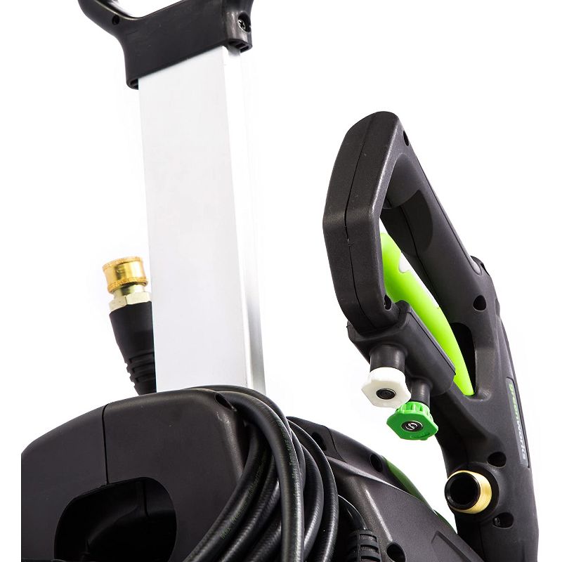 GreenWorks GPW1703 1700 PSI 1.2 GPM 13 Amp Electric Corded Power Vertical Pressure Washer with Hose Reel, Green
