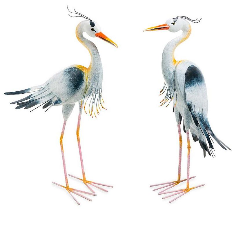 Wind & Weather Handcrafted Indoor/Outdoor Metal Wings Up Heron Sculpture