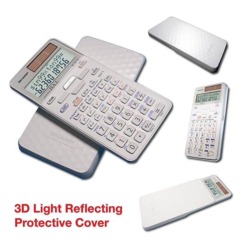 EL531TGBDW 12Digit ScientificEngineering Calculator with Protective Hard Cover Battery and Solar Hybrid Powered LCD Display Great for Students and Professionals Silver