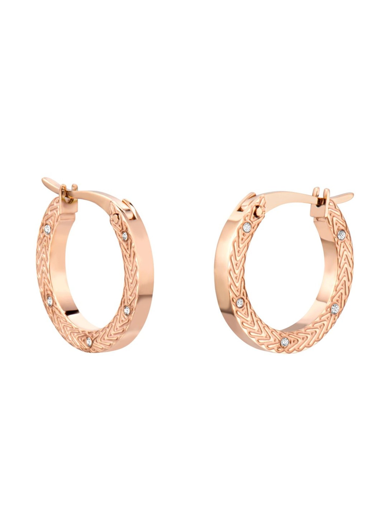 Roberto Cavalli Rose Gold RC Love Hoop Earrings