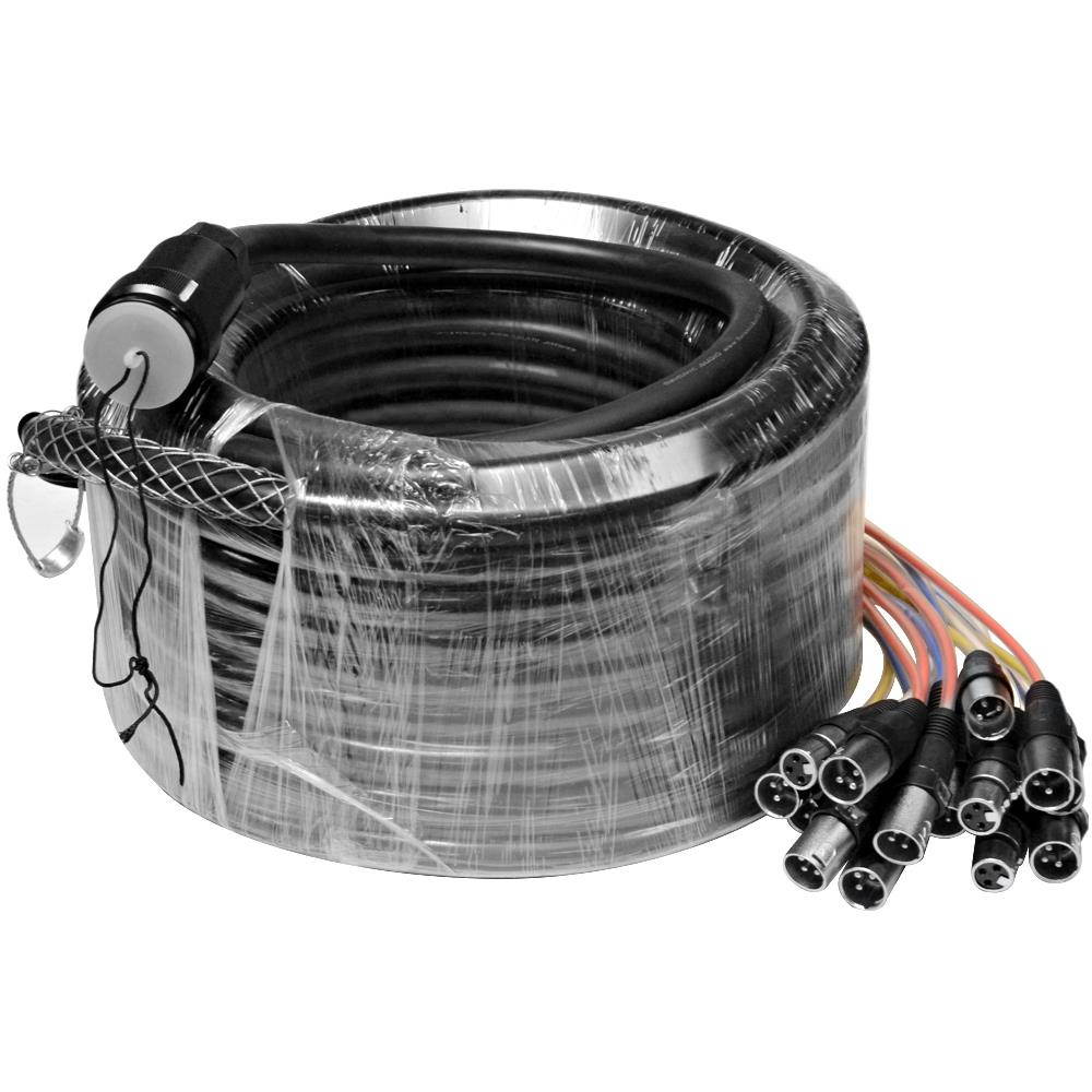 Seismic Audio - SAMP-12x4x100 - 12 Channel, 100 Foot XLR Snake Cable with Multi Pin Easy Disconnect Trunk for Recording, Stage, Studio use