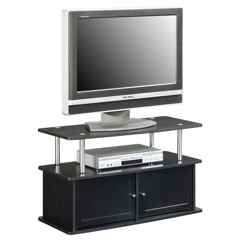 TV Stand with 2 Cabinets Black - Breighton Home