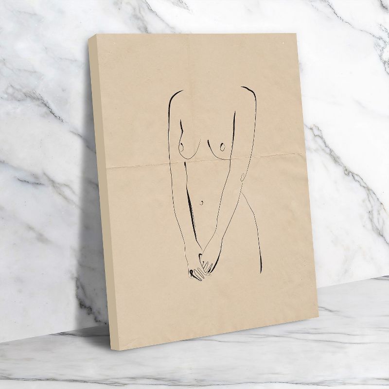 Americanflat Nude Line Art by Roseanne Kenny Wall Art Canvas - 11" x 14"