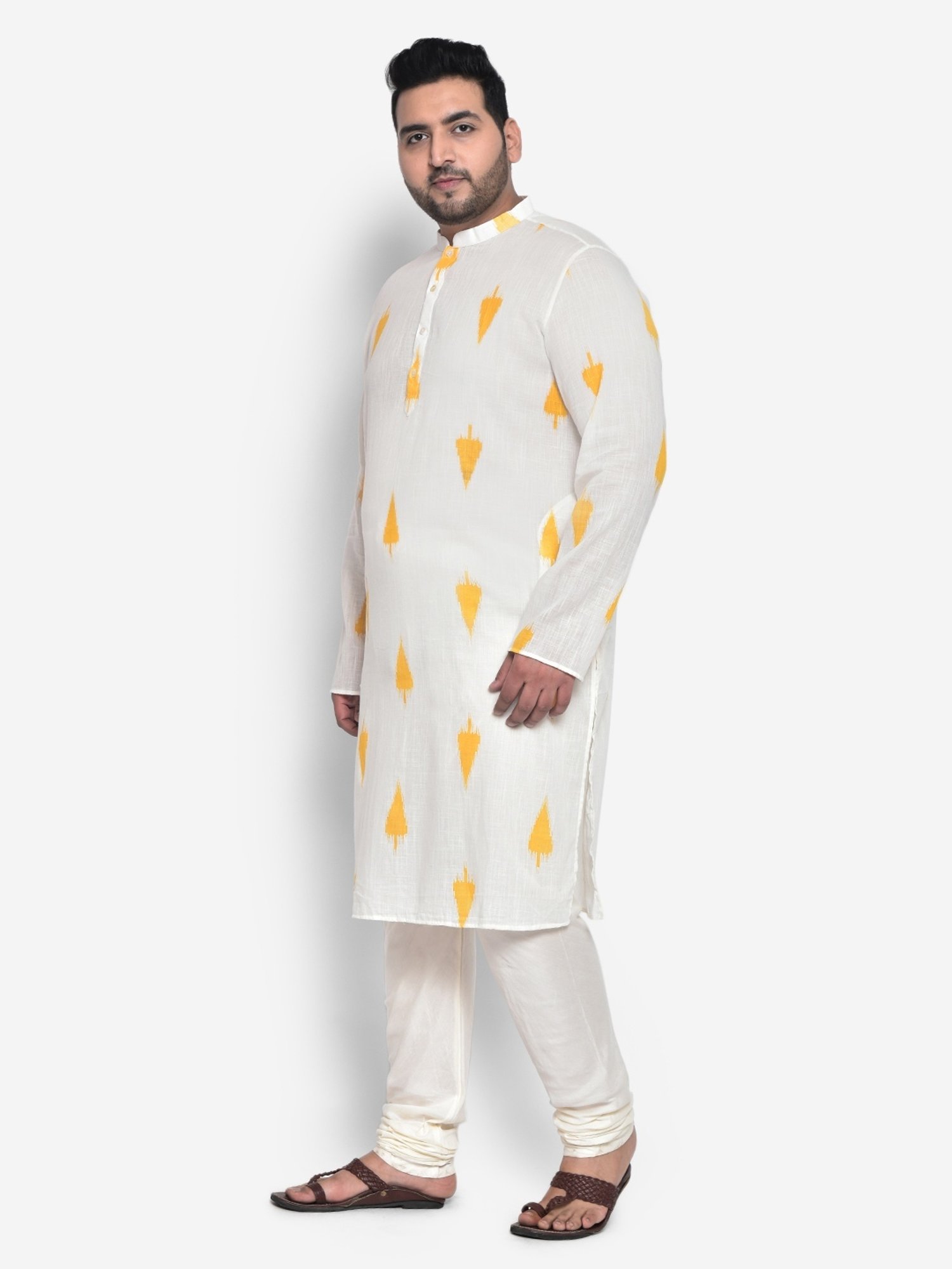KISAH PLUS Beige Regular Fit Printed Kurta