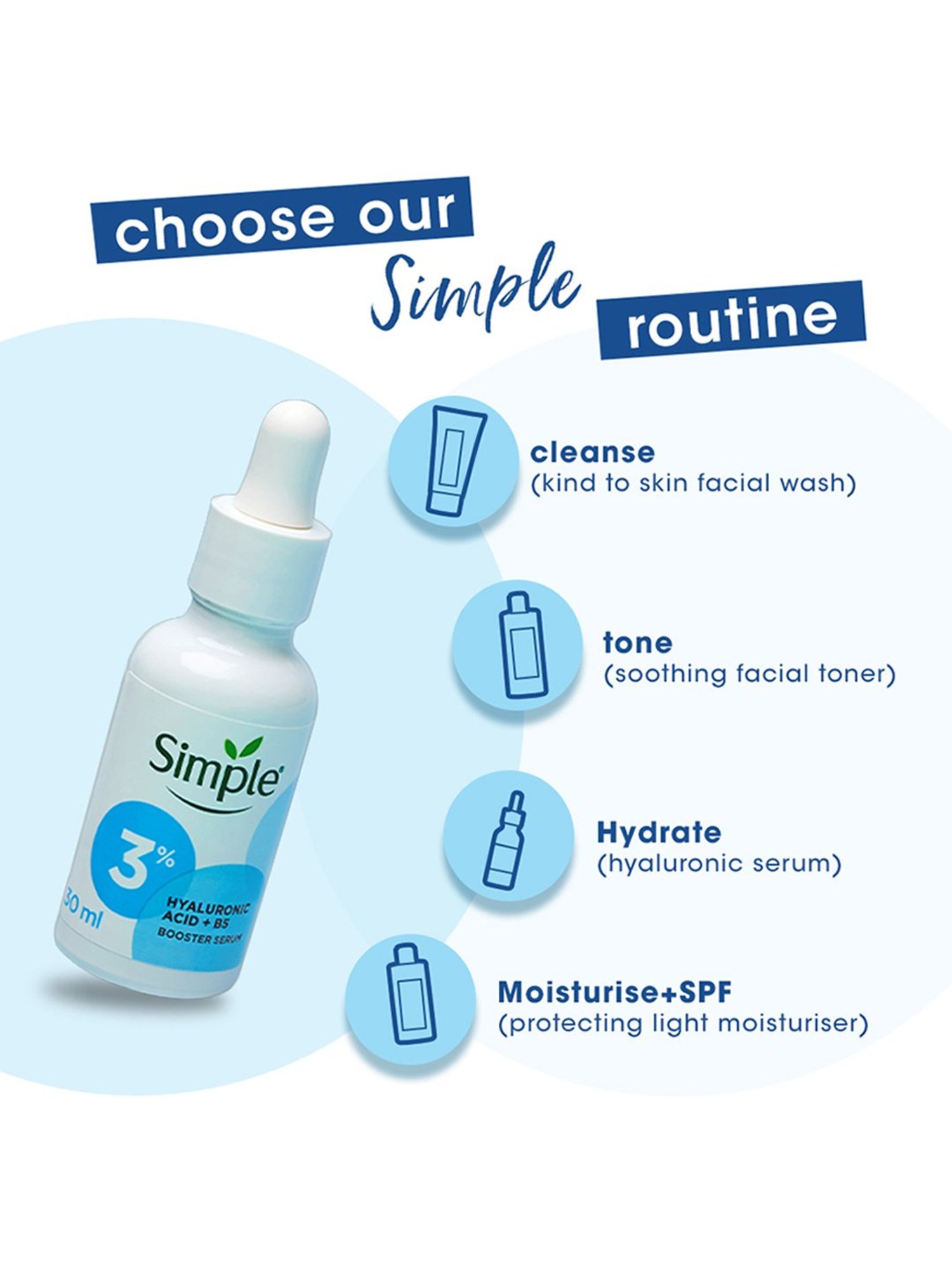 Simple 3% Hyaluronic Acid + B5 Booster Serum - 30 ml