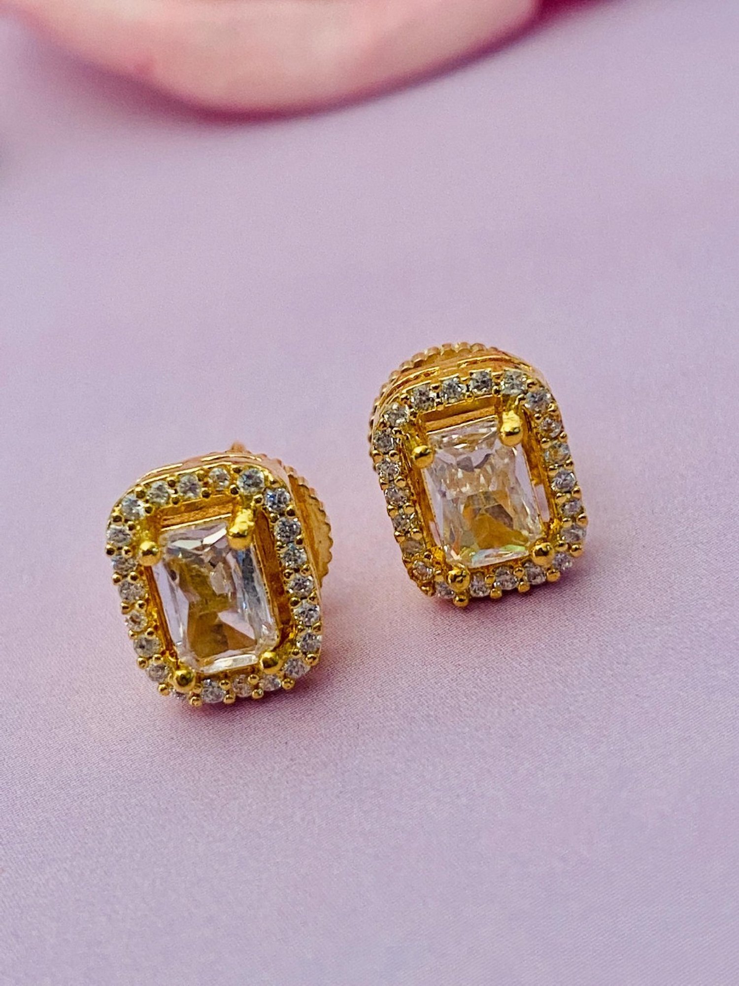 Abdesigns Bewitching High Quality Gold-Plated CZ Stud Earrings