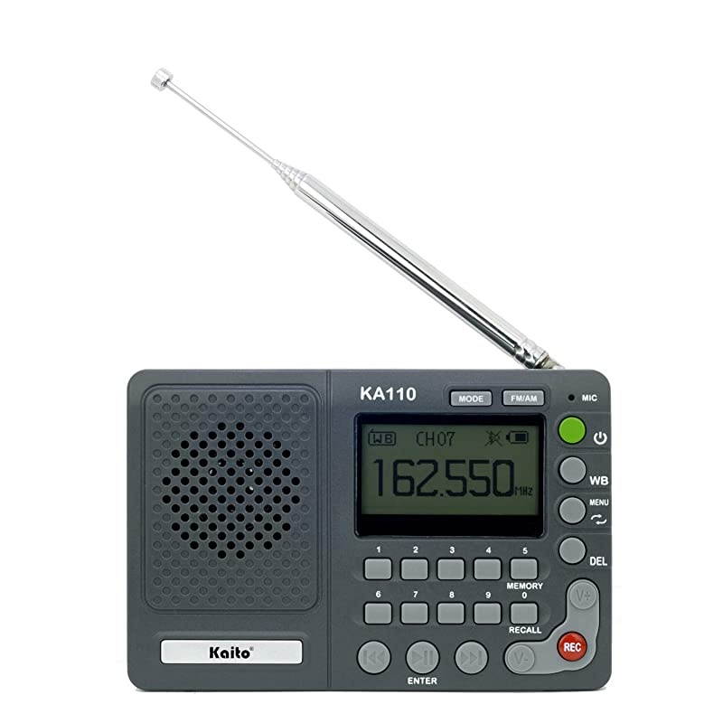 KA110 Compact Digital AMFM NOAA Weather Radio and MP3 Player with MicroSD Card Reader
