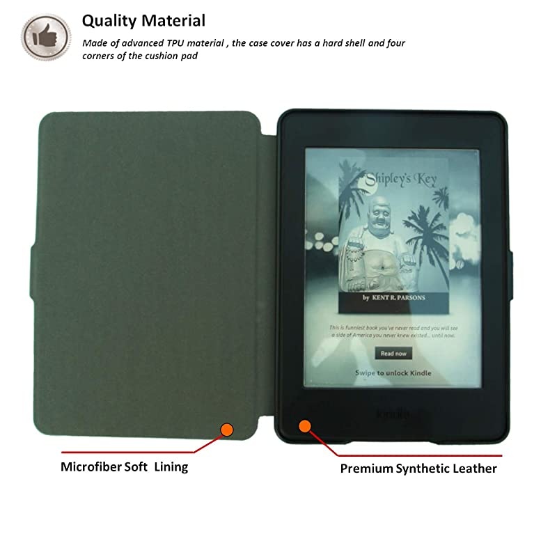 Paperwhite Case - Paperwhite 5th 6th 7th Generation - Auto Wake/Sleep, Shockproof, Lightest Leather (fits Paperwhite 2012, 2013, 2015) - G090 (6 inch, Golden Fields)