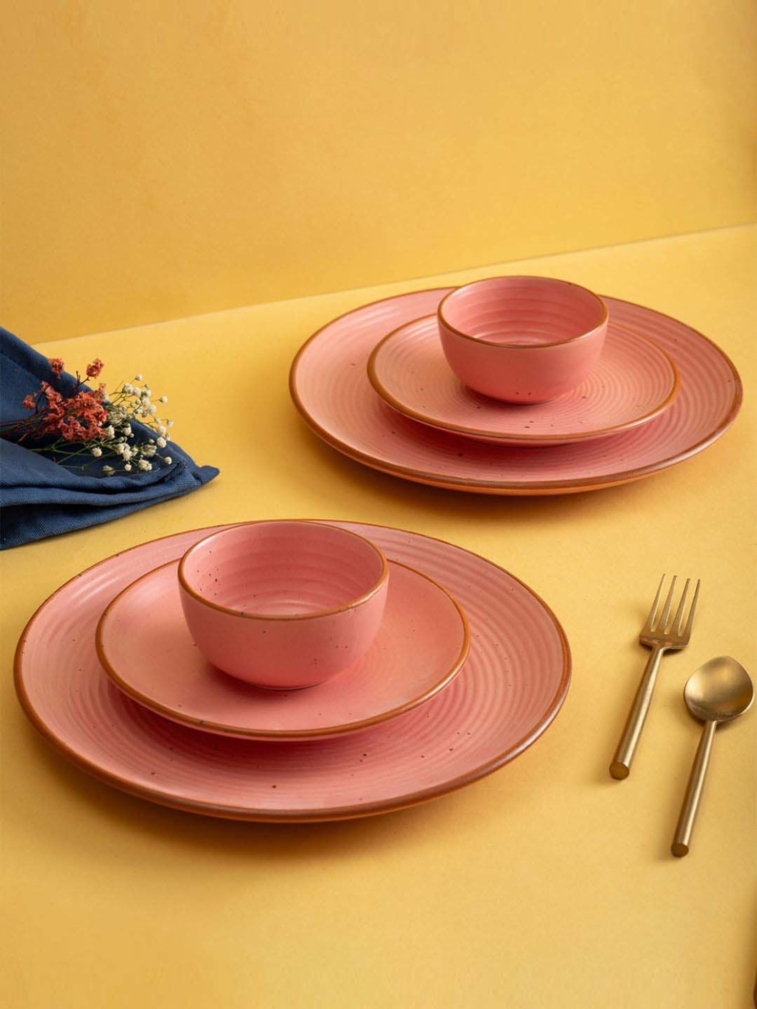 Urban Space Warm Pink Ceramic Dinner Set