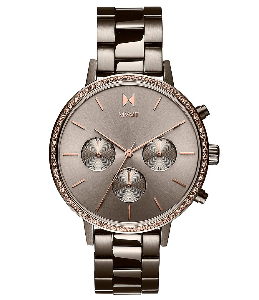 MVMT Women's Athena Crystal Taupe Bracelet Watch