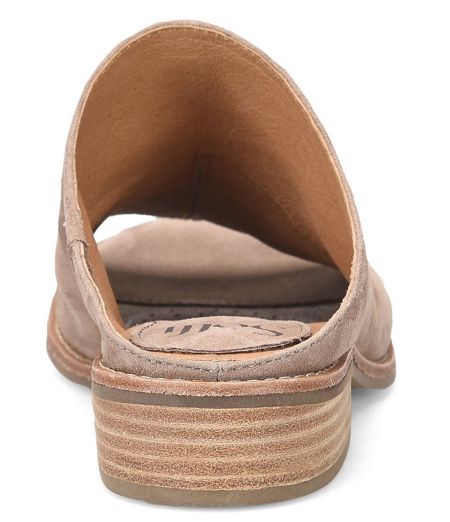 Sofft Netta Suede Stack Heel Peep Toe Mules