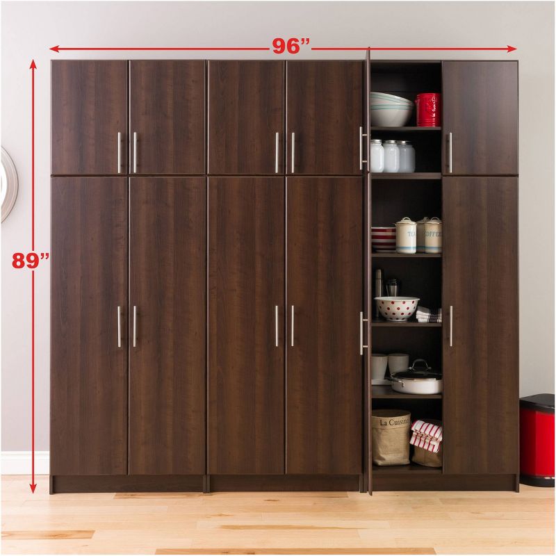 96" Elite with 6 Storage Cabinet Set Espresso - Prepac