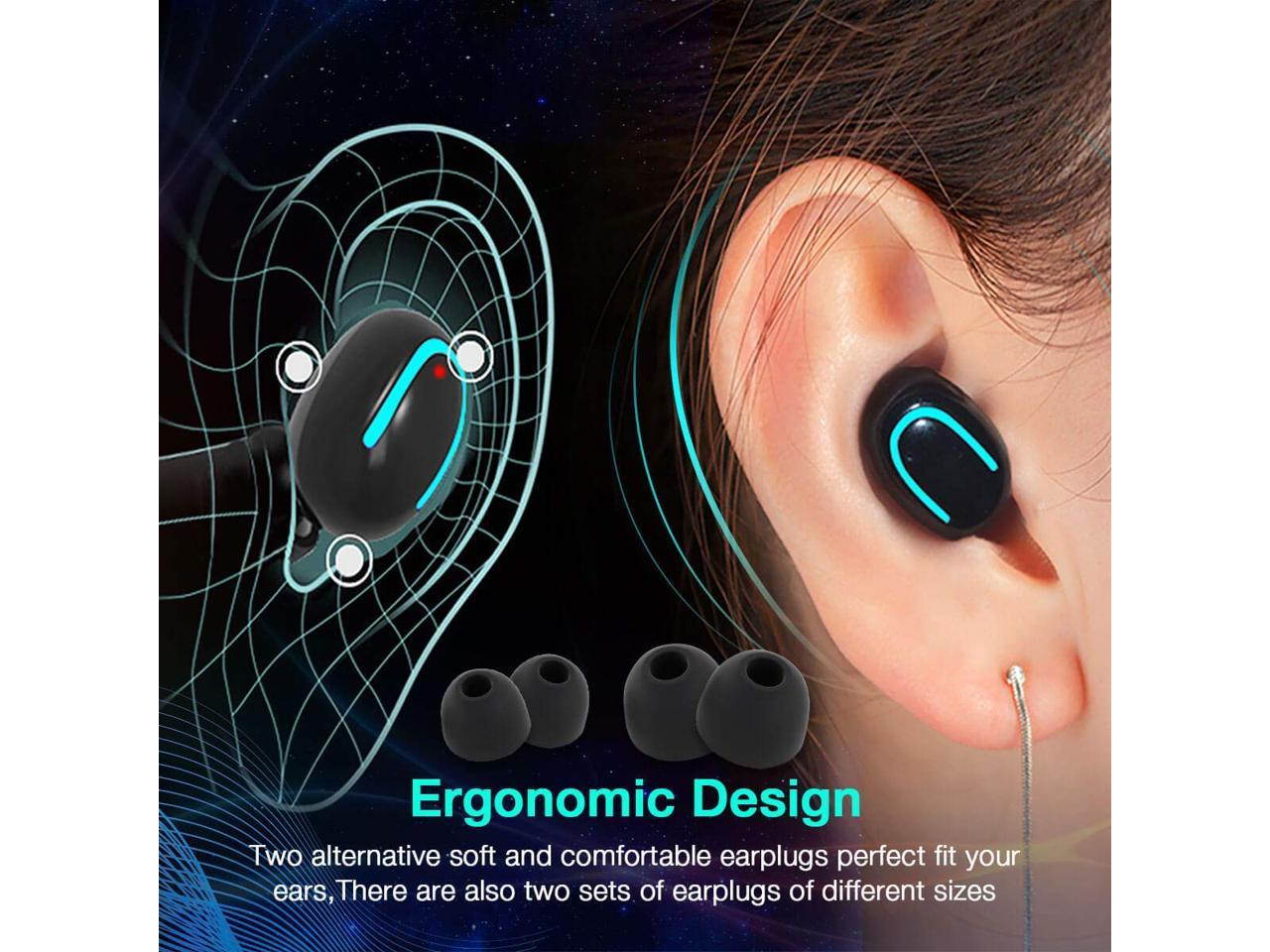 i12 TWS Wireless Bluetooth 5.0 Touch control Earphones with 300mAh Charging Dock Automatically Pairing - Red