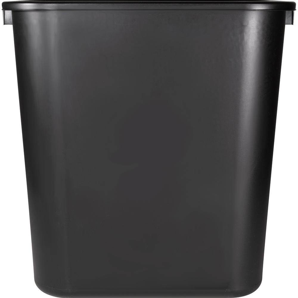 Sparco 02160 Rectangular Wastebasket, 7 gal Capacity - Rectangular - 15" Height x 14.5" Width x 10.5" Depth - Polyethylene - Black
