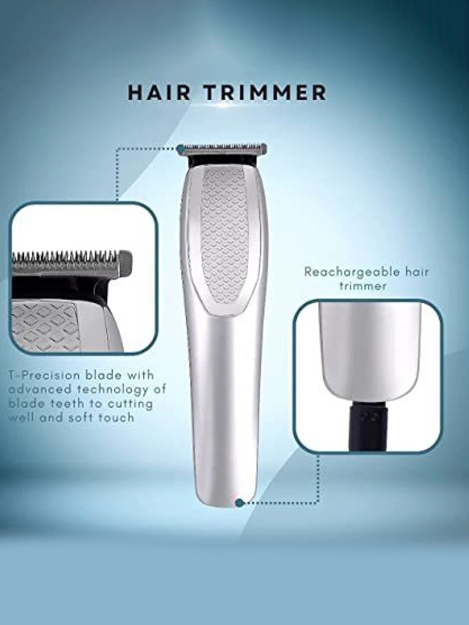 HTC AT-1220 Trimmer with 45 min Runtime (Silver)