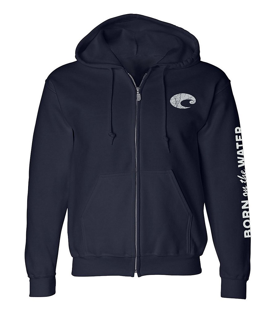 Costa Species Shield Long-Sleeve Zip-Front Fleece Hoodie