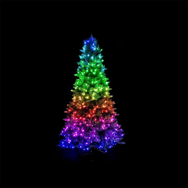 Twinkly 7.5 Foot Bluetooth Smart App Controlled 30,000 Hour 400 RGB + White LED Pre Lit Christmas Tree with Google Assistant and Alexa Compatibility