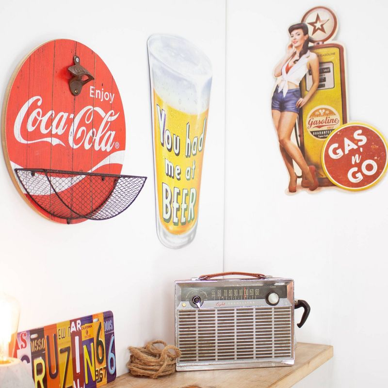 Coca-Cola Bottle Opener and Cap Catcher Red - Crystal Art Gallery