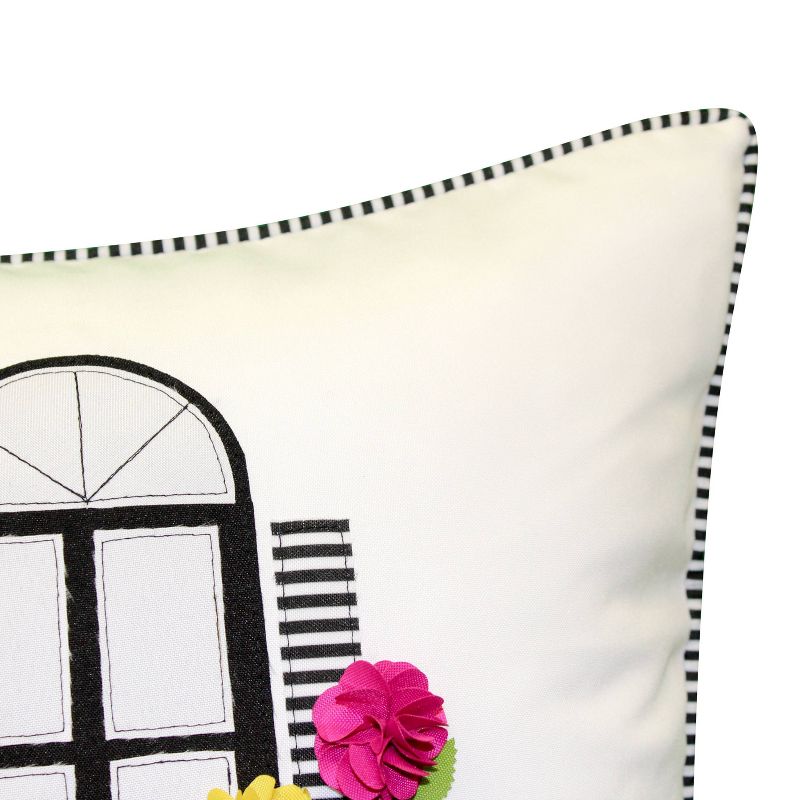 28" x 14" Dimensional Flowers Home Decorative Patio Throw Pillow - Edie@Home