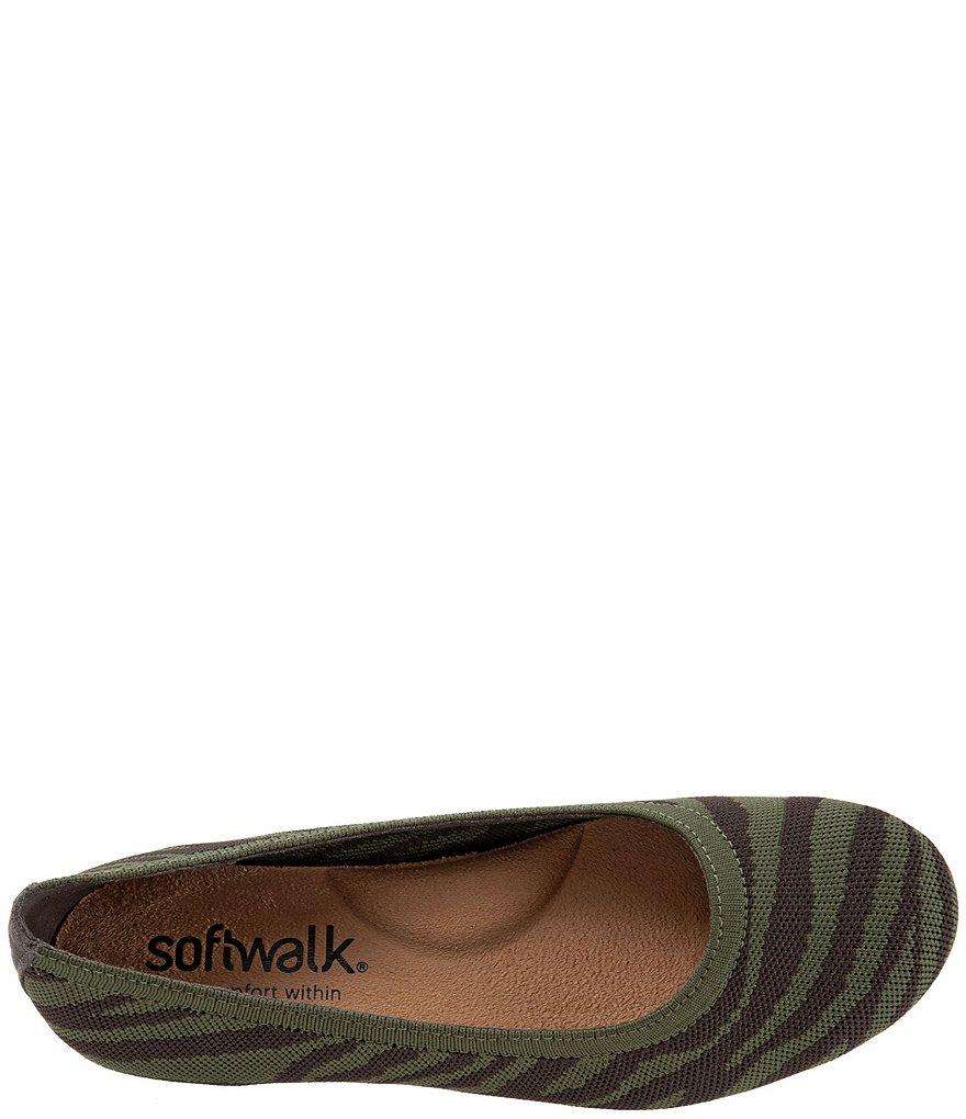 SoftWalk Sonora Tiger Print Knit Ballerina Flats