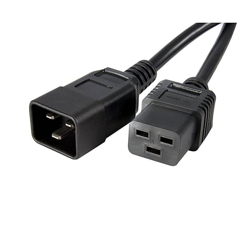 com 6 ft Computer Power Cord C19 to C20 Power cable IEC 60320 C20 to IEC 60320 C19 6 ft black PXTC19C206