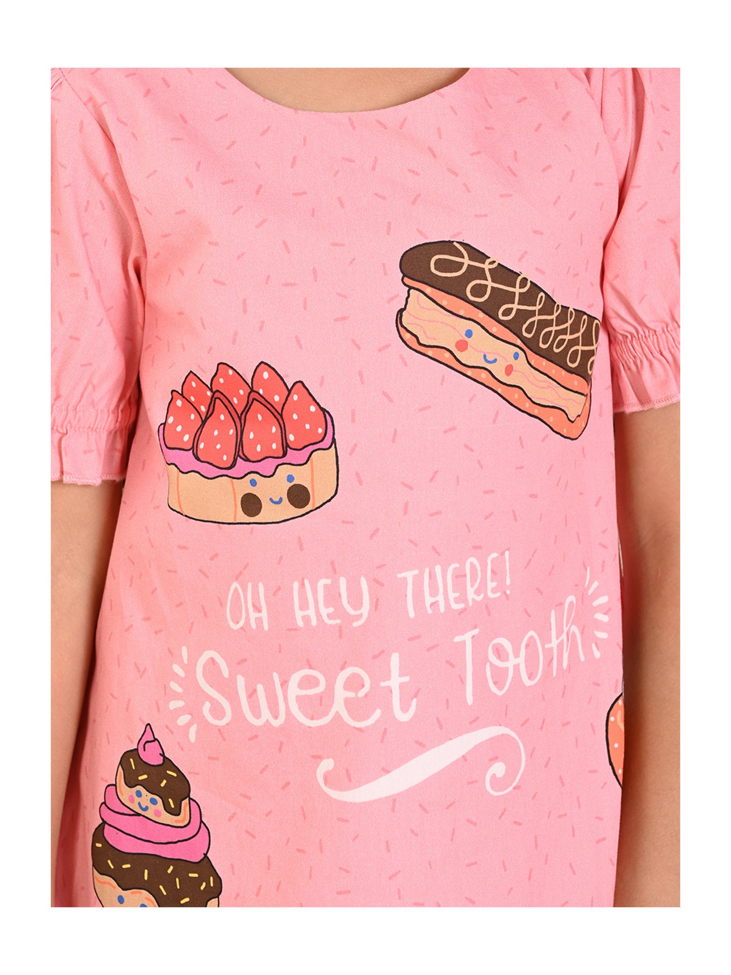 LilPicks Kids Peach Printed Dress