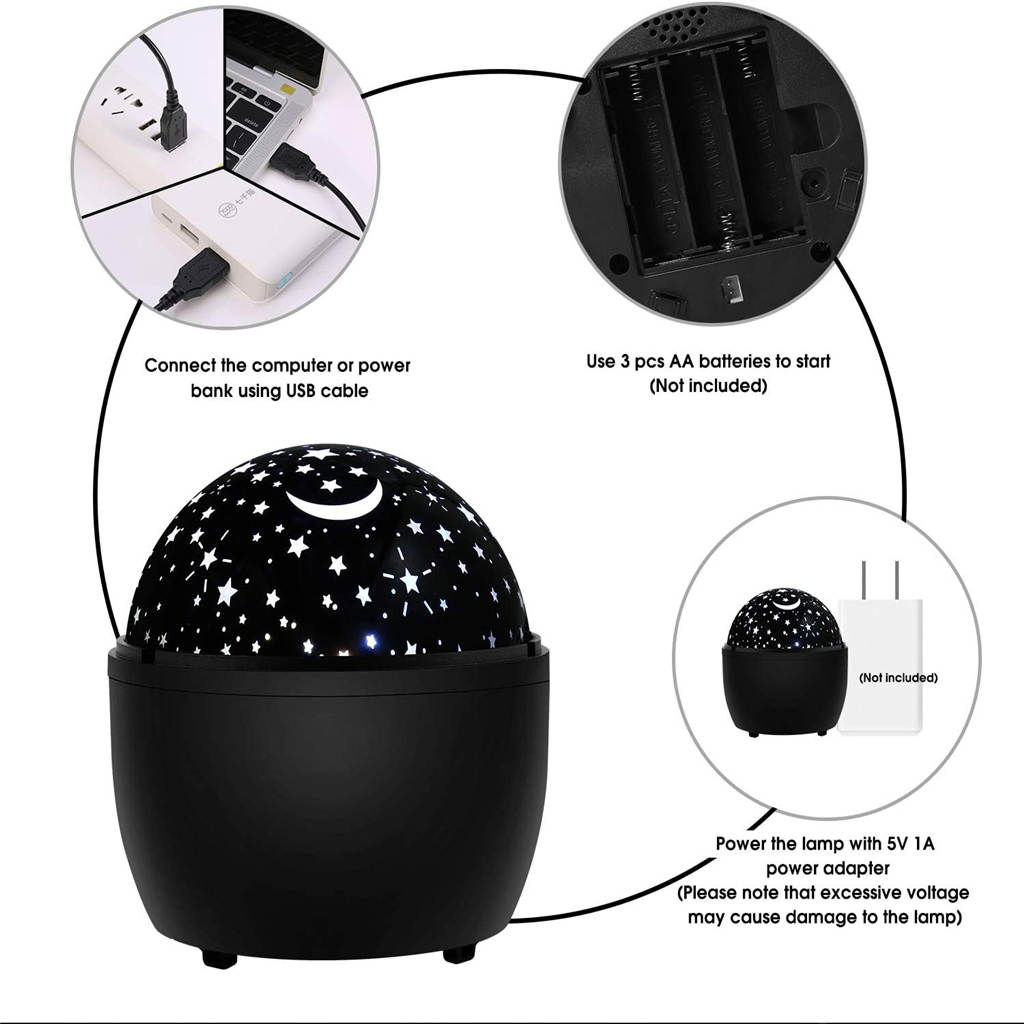 Star Night Light Projector For Kids Starry Sky Projector Light With 360 Degree Rotating Color Changing Nursery Lamp