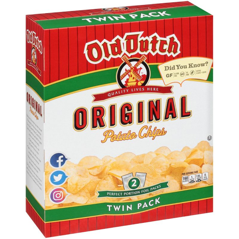 Old Dutch Twin Pack Box Original Potato Chips
