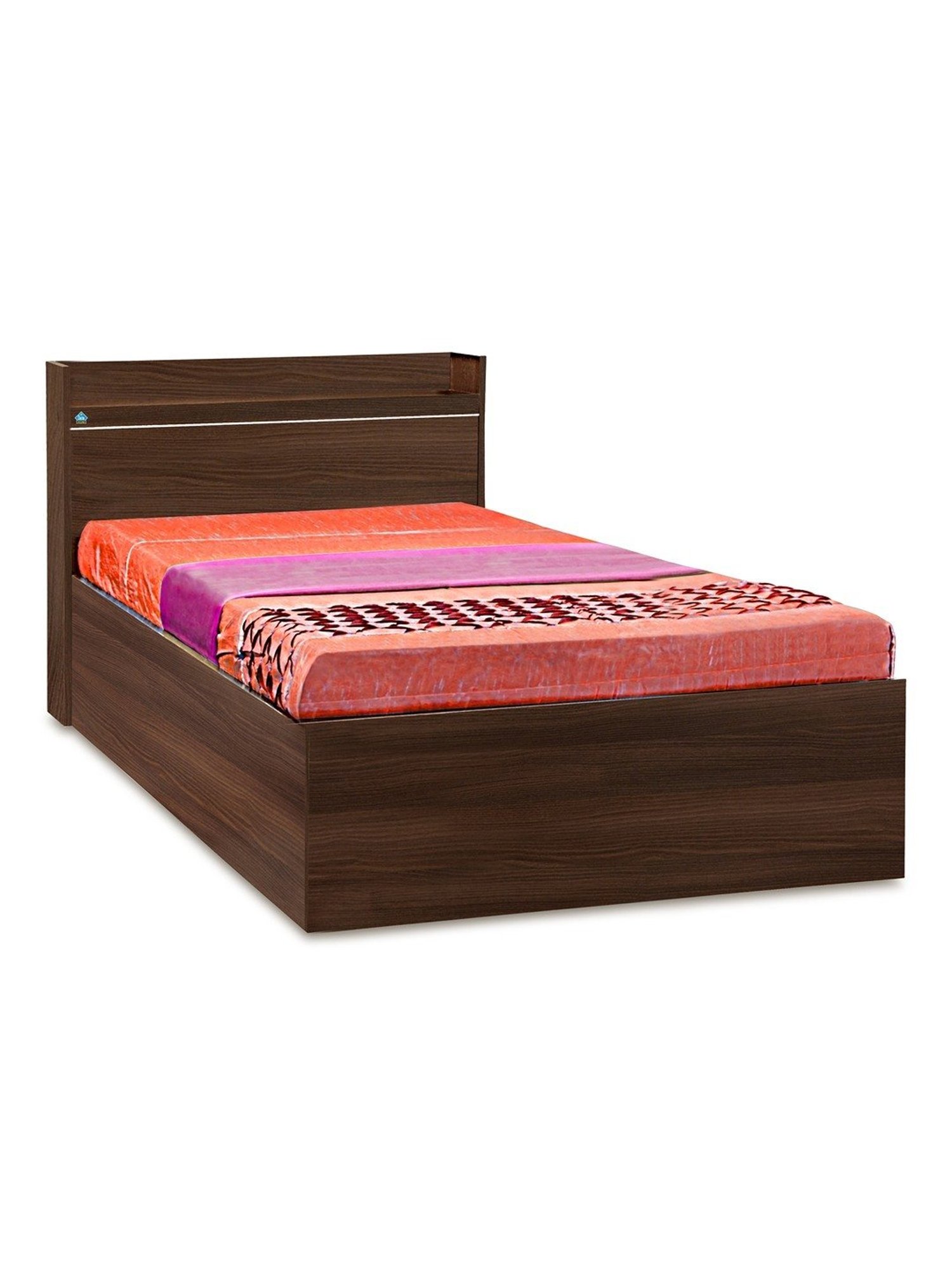 Delite Kom Cherry Acacia Dark Engineered Wood Single Box Bed
