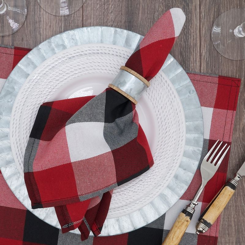 Saro Lifestyle Plaid Pattern Cloth Table Napkins (Set of 4)