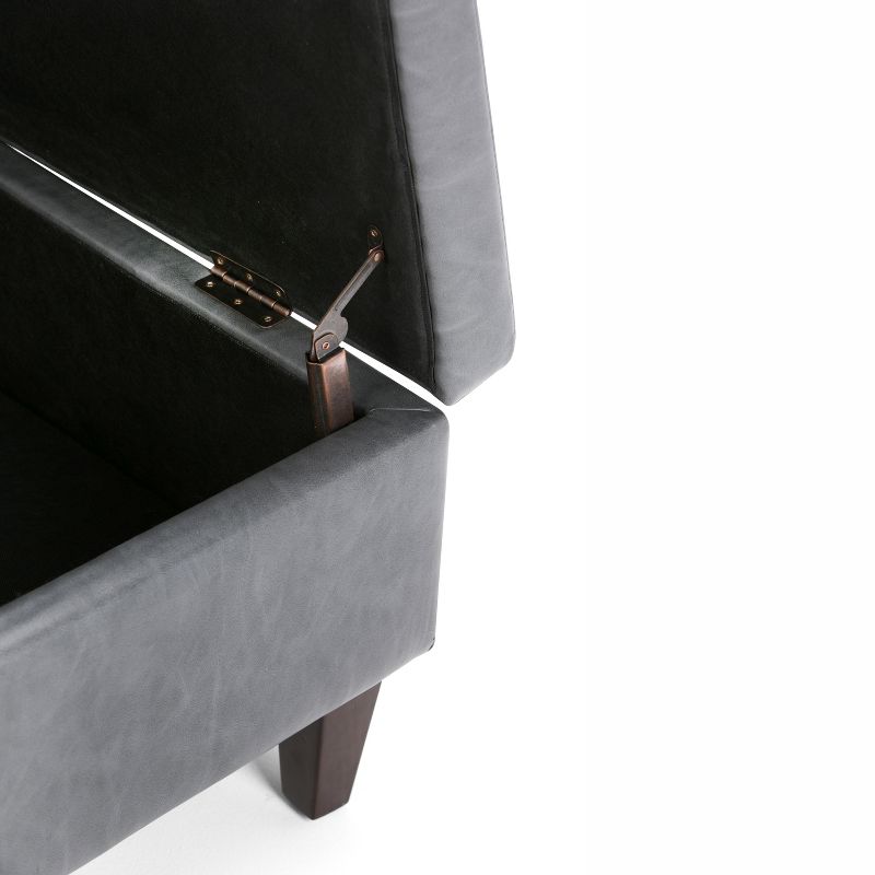 48" Garret Storage Ottoman Slate Gray Faux Leather - WyndenHall