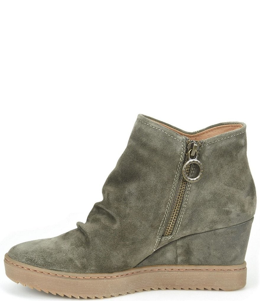 Sofft Siri Waterproof Suede Wedge Ankle Booties