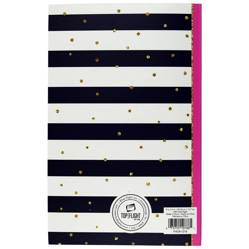 Lined Journal Party Time Perfectbound UV Spot Accent Black White Yay - Top Flight