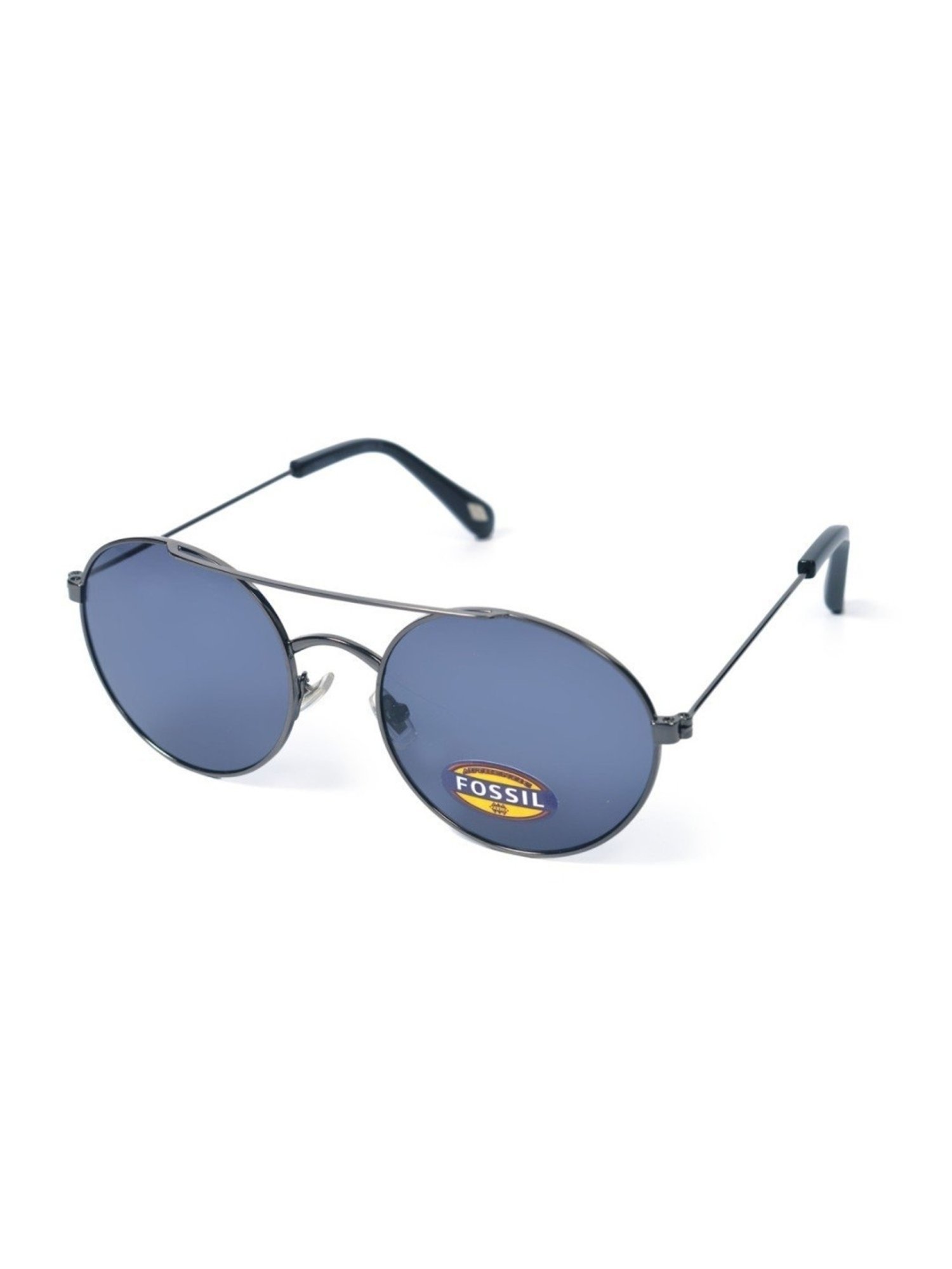 Fossil Blue Round UV Protection Sunglasses for Women
